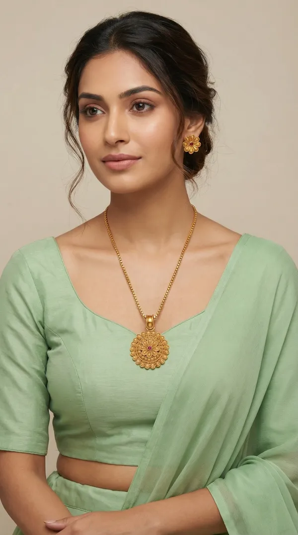 Micro_Gold_Plated_AD_Diamond_Studded_Fancy_Oval_Pendant_Set_with_Chain