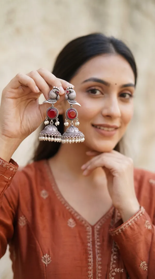 Elegant_Silver_Peacock_Jhumka_Earrings_for_Women