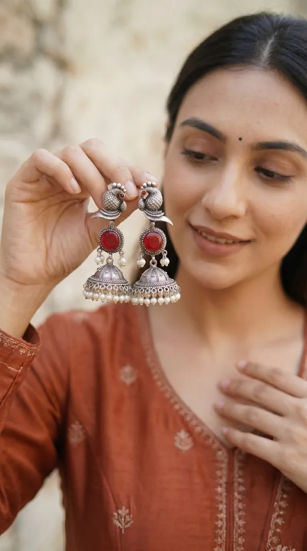 Elegant_Silver_Peacock_Jhumka_Earrings_for_Women