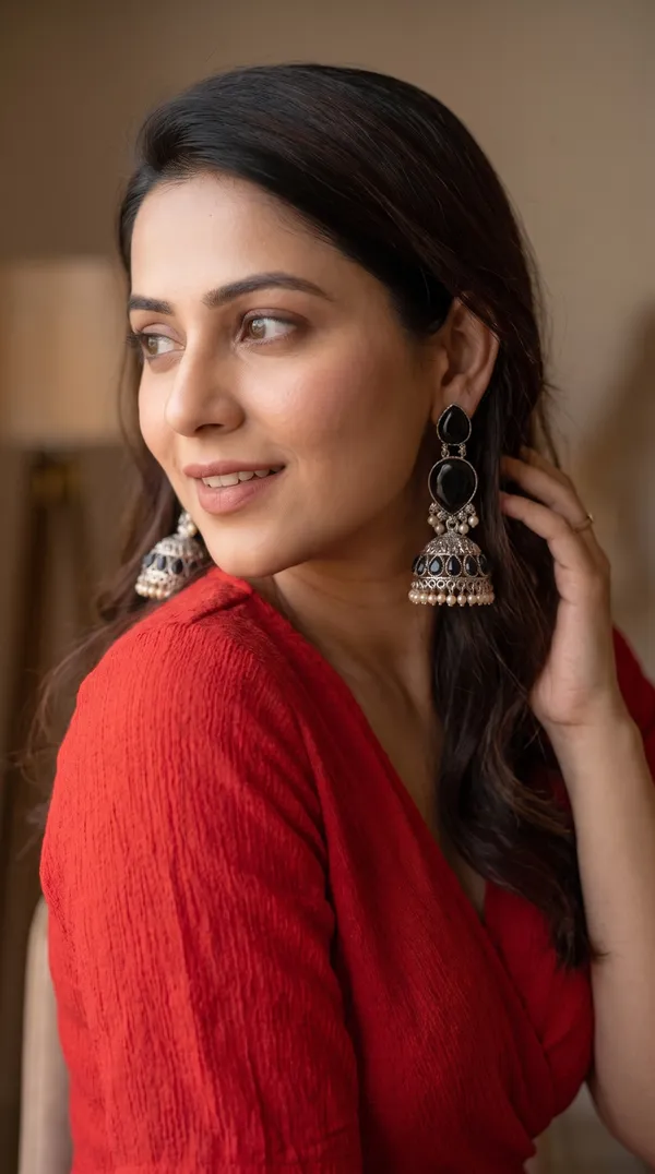 Handcrafted_Black_Stone_Antique_Oxidised_Jhumka
