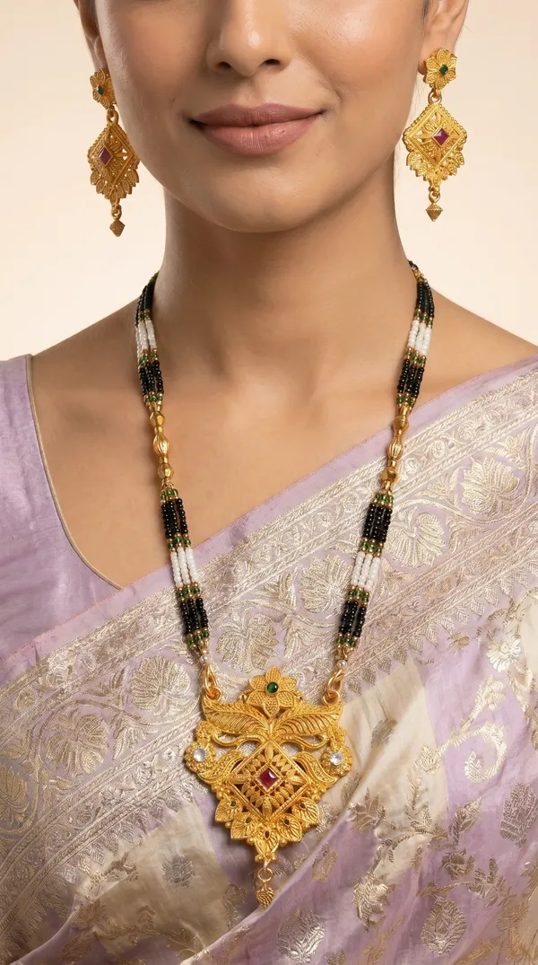 Gold_Plated_Mangalsutra_Set_with_Earrings