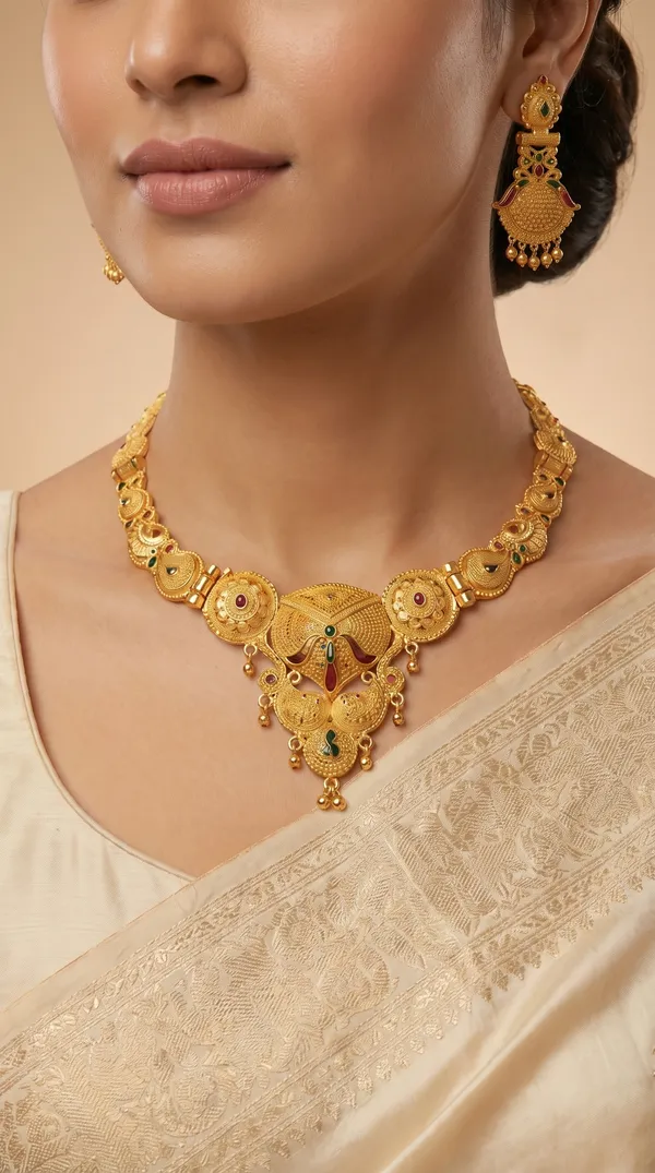 Traditional_Gold-Plated_Necklace_Set_with_Earrings