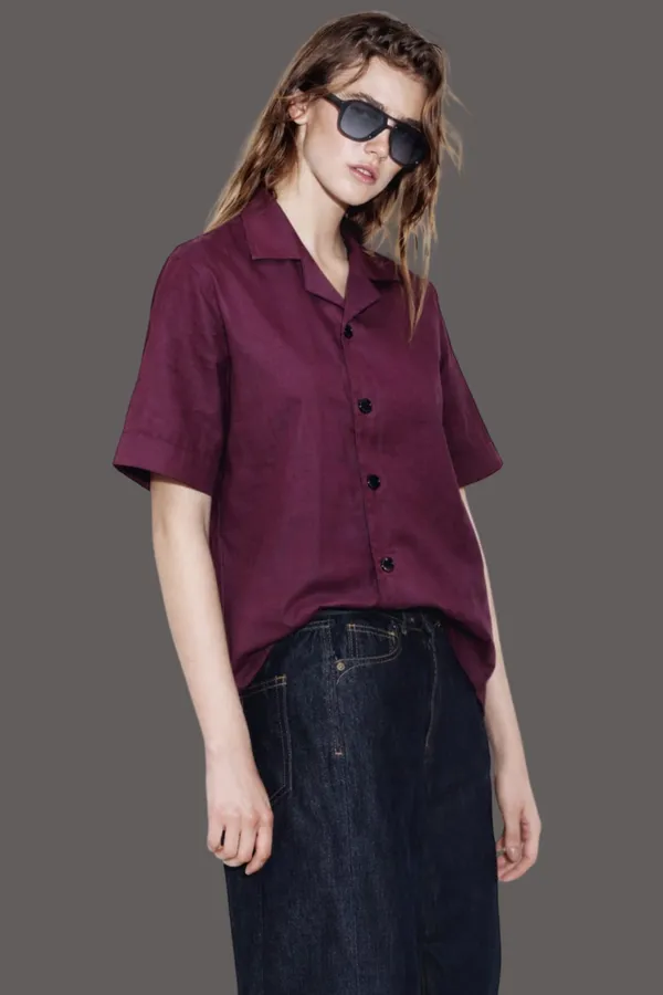 Maroon_Premium_Cotton_Shirt_For_Women