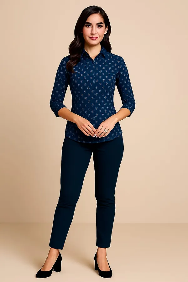 Blue_Premium_Cotton_Shirt_For_Women
