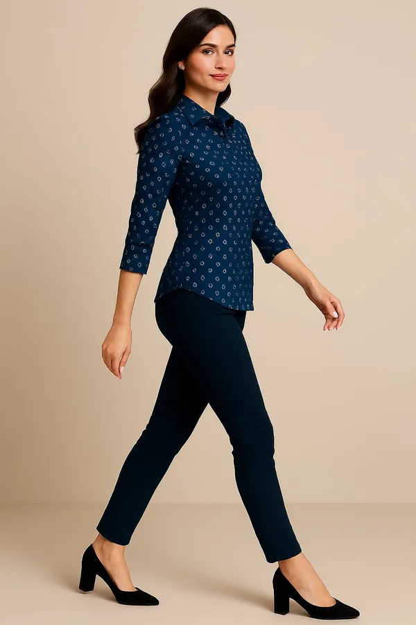 Blue_Premium_Cotton_Shirt_For_Women