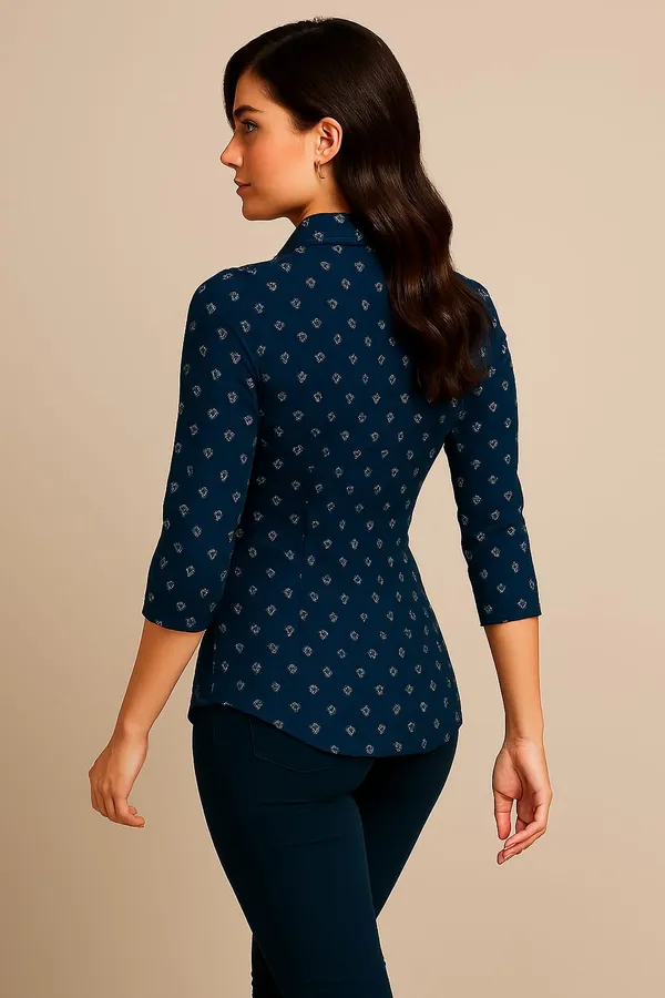 Blue_Premium_Cotton_Shirt_For_Women