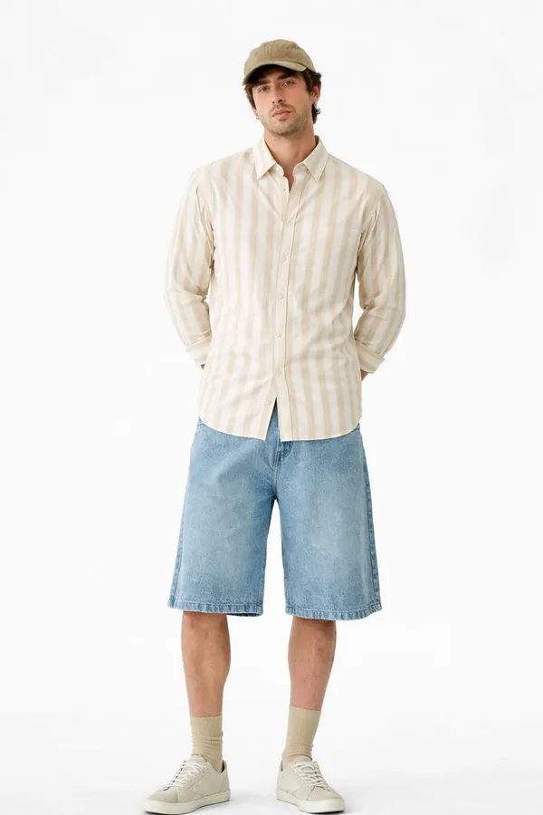 Beige_Premium_Cotton_Shirt_For_Men