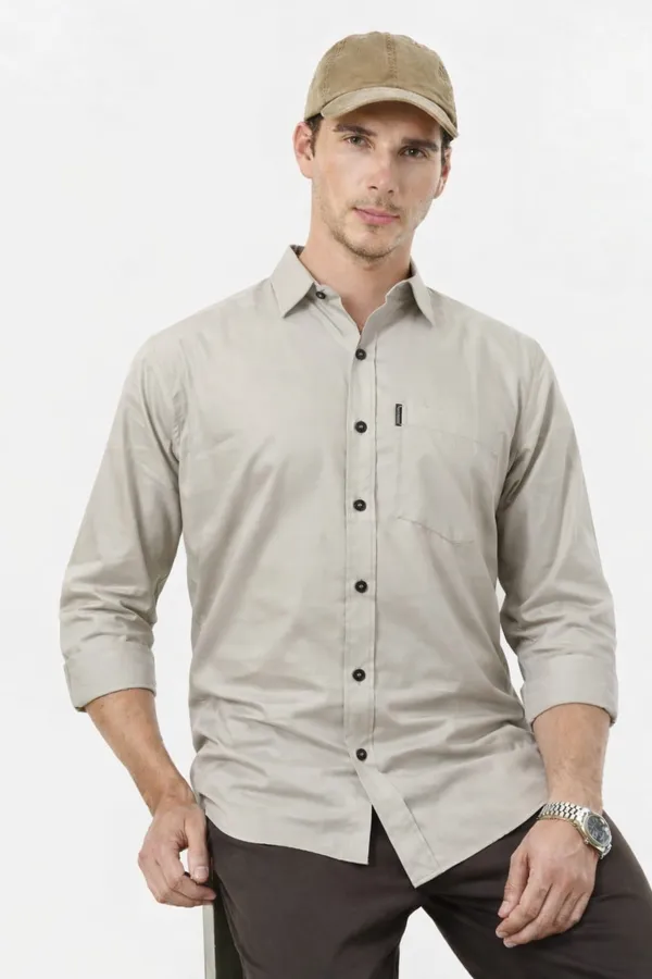Beige_Premium_Cotton_Shirt_For_Men
