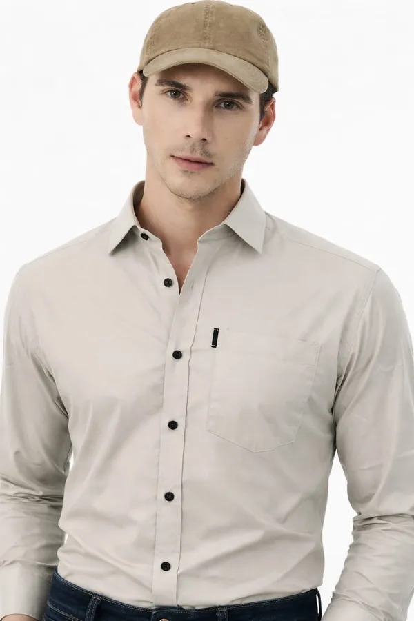 Beige_Premium_Cotton_Shirt_For_Men