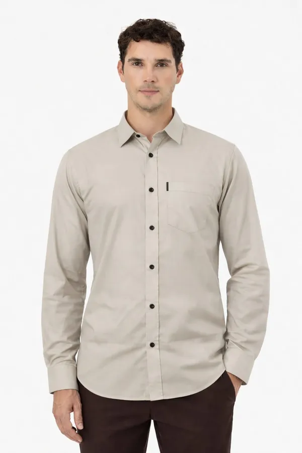 Beige_Premium_Cotton_Shirt_For_Men