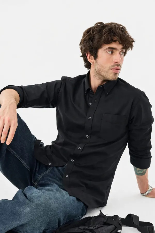 Black_Premium_Cotton_Shirt_For_Men