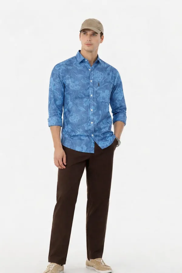 Blue_Premium_Cotton_Shirt_For_Men