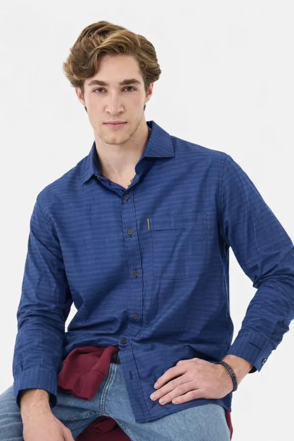 Blue_Premium_Cotton_Shirt_For_Men