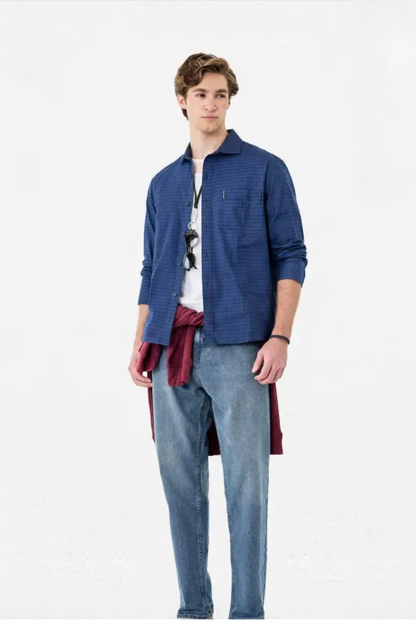 Blue_Premium_Cotton_Shirt_For_Men