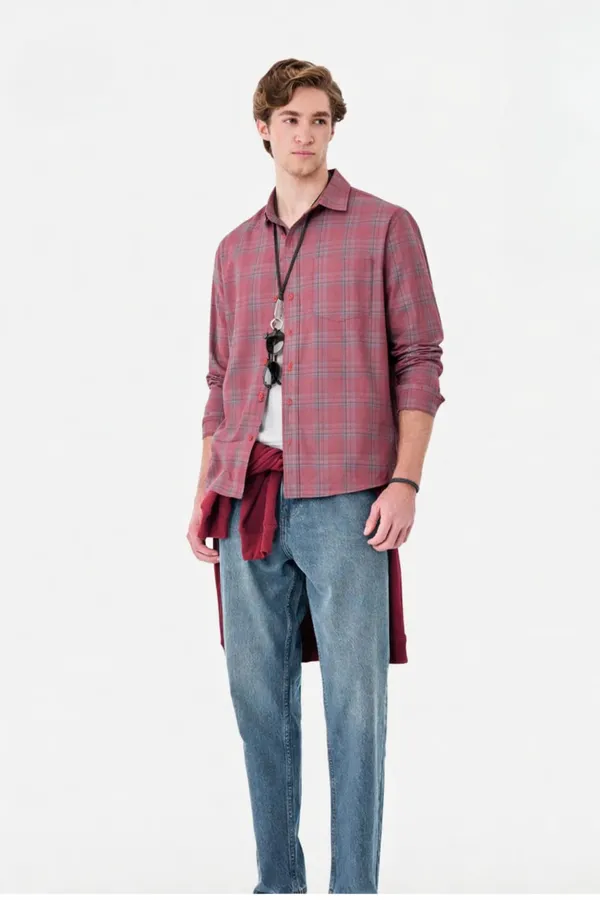 Red_Premium_Cotton_Shirt_For_Men
