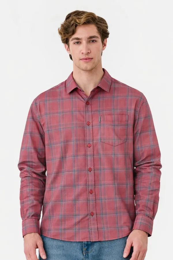 Red_Premium_Cotton_Shirt_For_Men