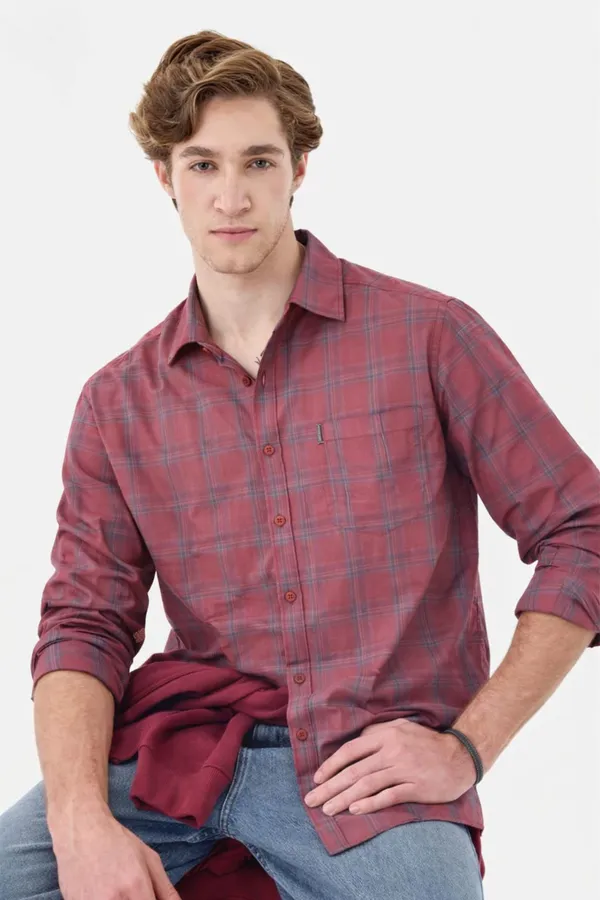 Red_Premium_Cotton_Shirt_For_Men