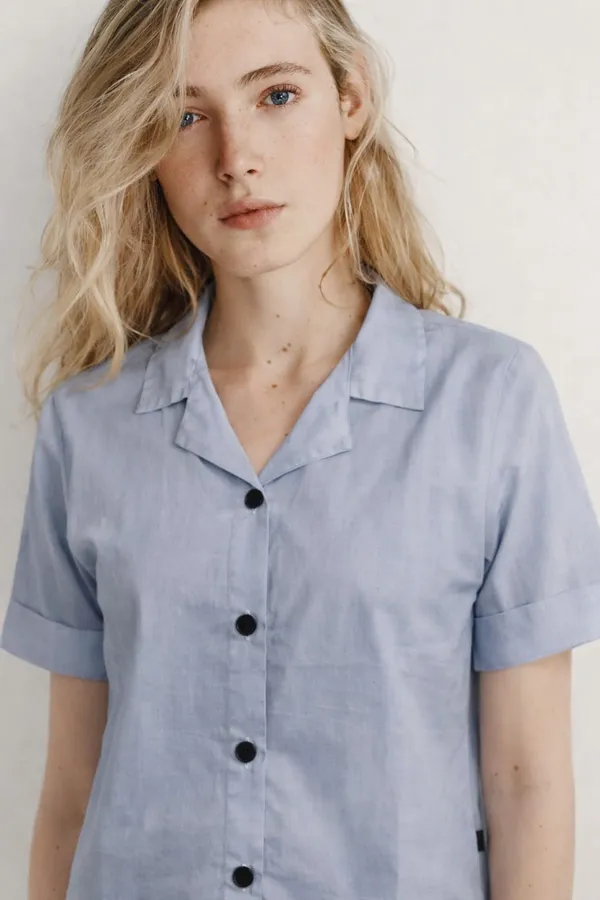 Sky_Blue_Premium_Cotton_Shirt_For_Women