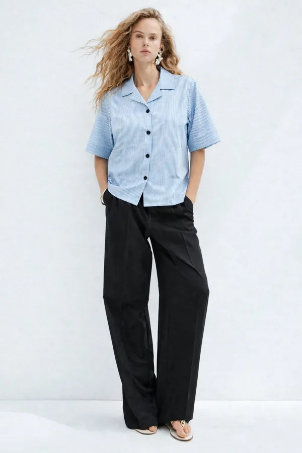 Sky_Blue_Premium_Cotton_Shirt_For_Women