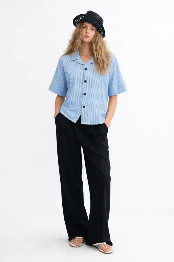 Sky_Blue_Premium_Cotton_Shirt_For_Women