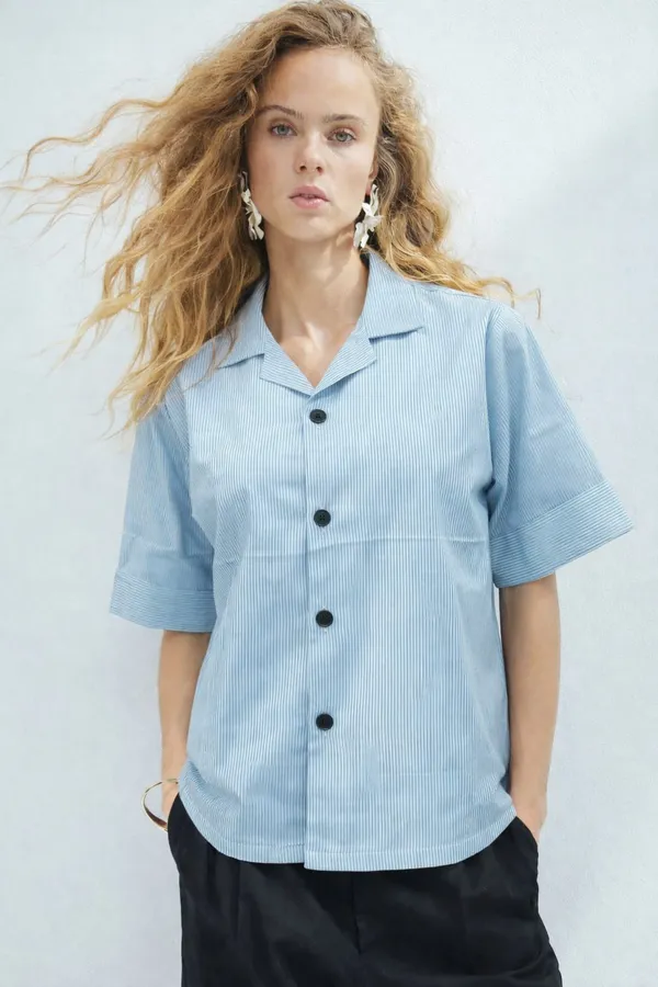 Sky_Blue_Premium_Cotton_Shirt_For_Women