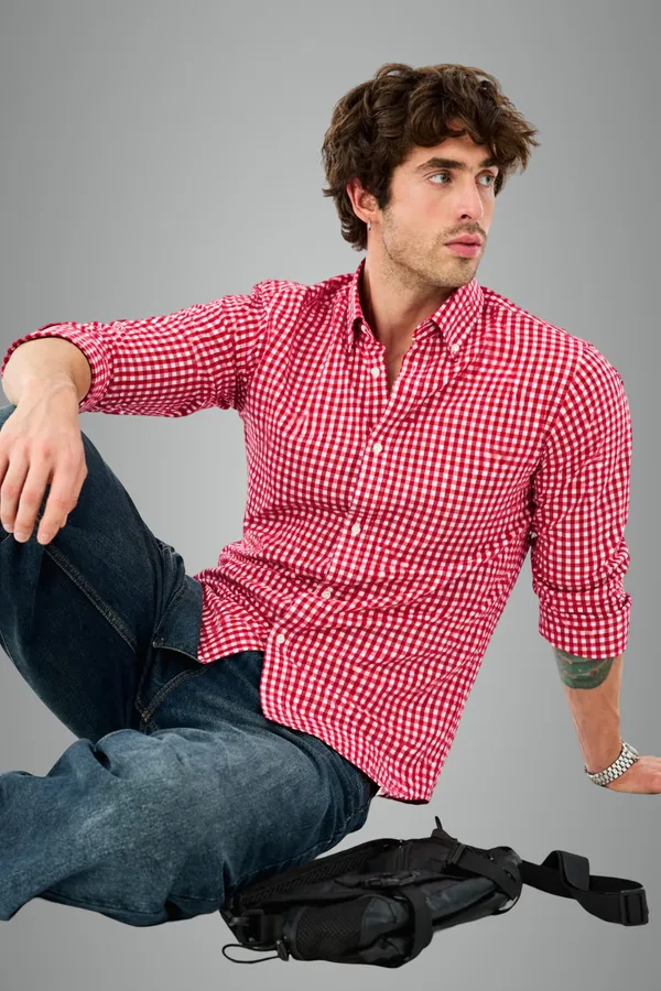 Red_Premium_Cotton_Shirt_For_Men