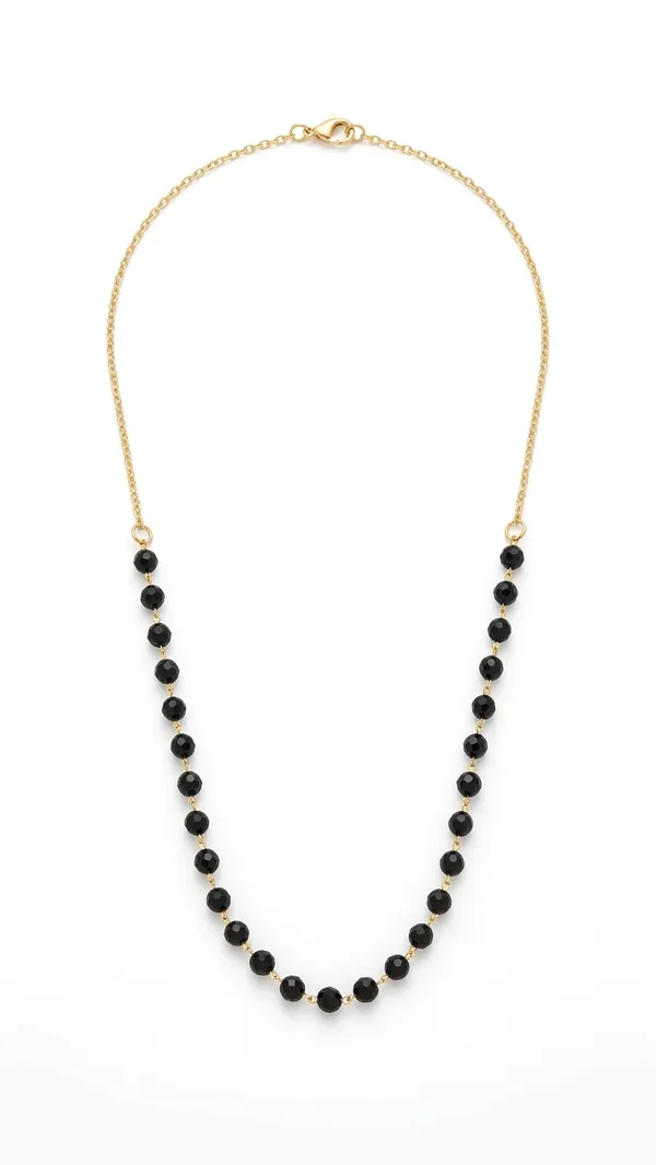 18K_Gold_Plated_Faceted_Black_Onyx-Style_Bead_Necklace_-_Elegant_Handcrafted_Daily_Wear_Chain_for_Women