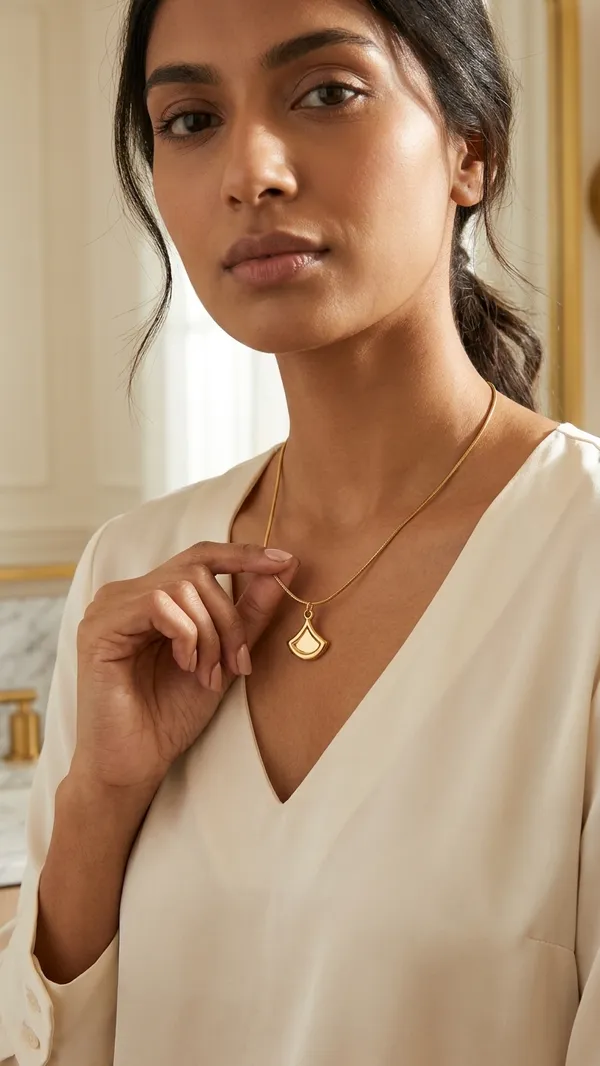 18K_Gold_Plated_Fan-Shaped_Pendant_Necklace_-_Sleek_Snake_Chain_Minimalist_Jewelry_for_Women