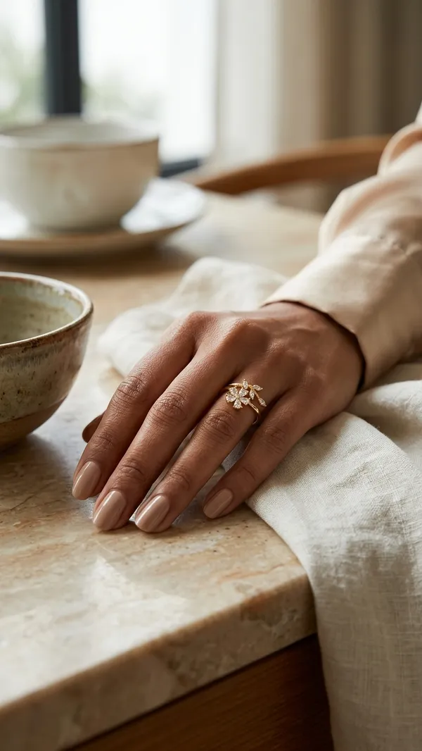 18K_Gold_Plated_Flower_and_Leaf_Bypass_Ring_-_Handcrafted_Dainty_adjustable_Crystal_Ring_for_Women