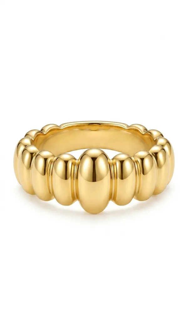 18K_Gold_Plated_Ridged_Dome_Ring_-_Chunky_Croissant_Band_Ring_for_Women_-_Bold_Statement_Jewelry