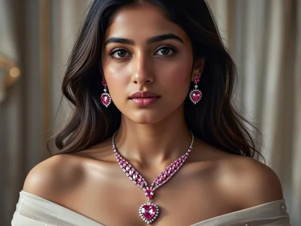 Pink_Ruby_Diamond_Metal_Pendant_Set_For_Women
