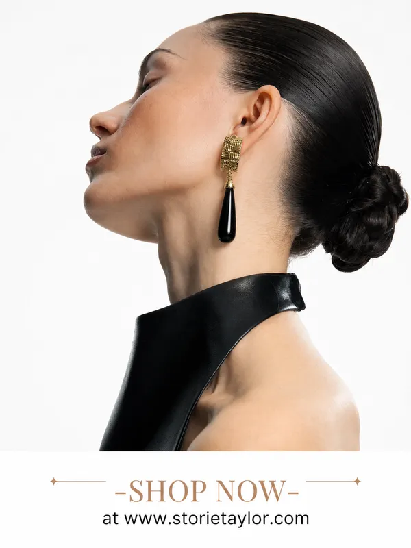 Black_Drop_Statement_Earrings_for_Women_|_Premium_Gold-Tone_Geometric_Earrings