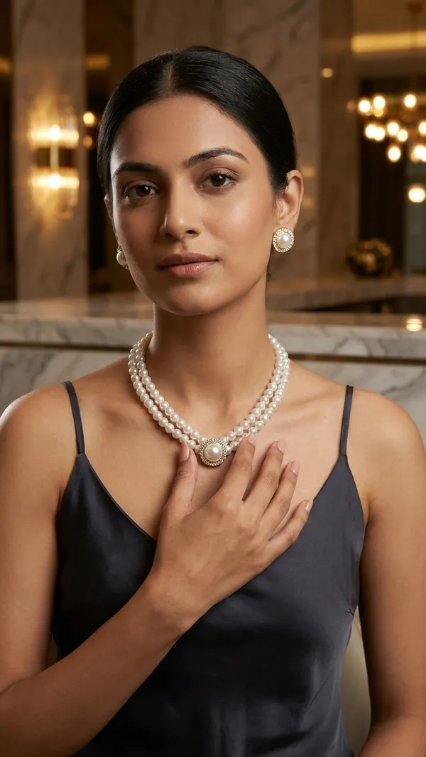 Double-Strand_Pearl_Necklace_and_Matching_Earrings_Set