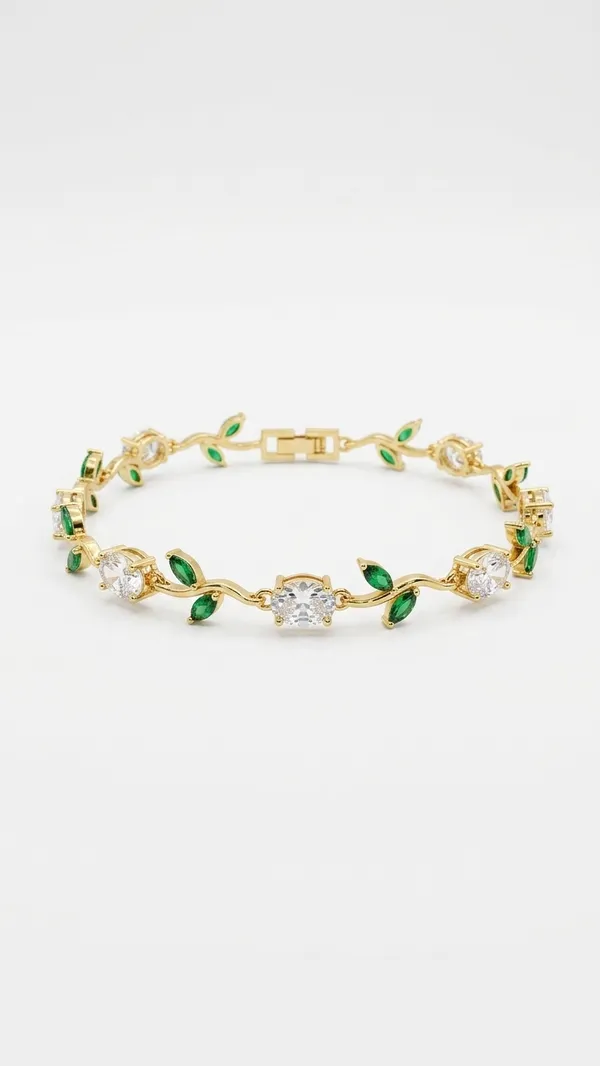 Elegant_Gold-Plated_Emerald_and_Diamond_Stimulated_Vine_Bracelet.