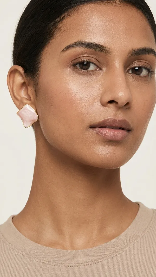 Elegant_Pastel_Pink_Marble-Finish_Square_Stud_Earrings_with_Gold-Plated_Border_-_Premium_Fashion_Jewellery_for_Women
