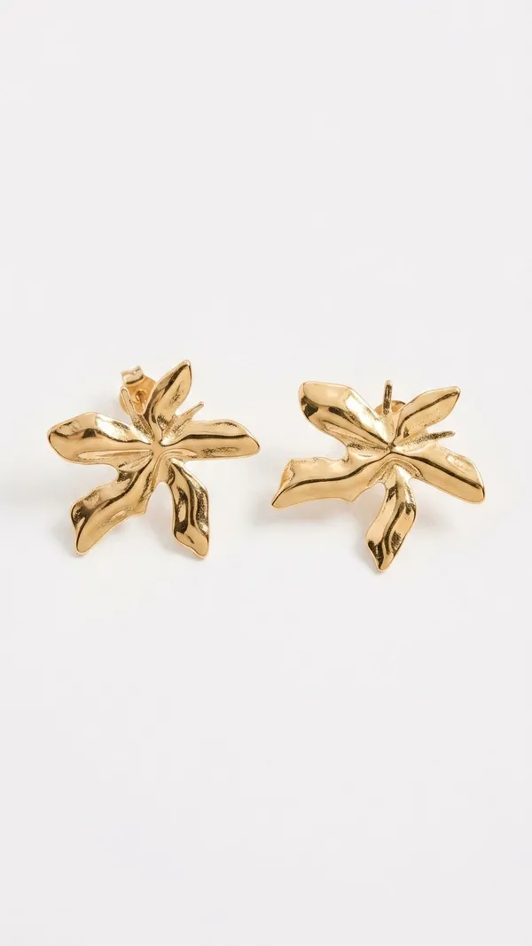 Gold-Tone_Abstract_Floral_Statement_Stud_Earrings_for_Women