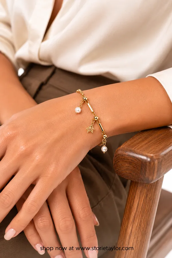 Golden_Pearl_Charm_Bracelet_for_Women_|_Adjustable_Stainless_Steel_Bracelet_|_Trendy_Korean_Style_Jewelry