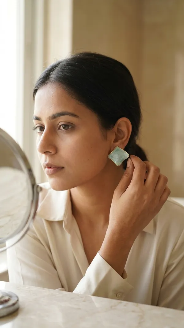 Luxury_Aqua_Marble_Square_Stud_Earrings_for_Women_|_Gold_Plated_Minimalist_Designer_Earrings