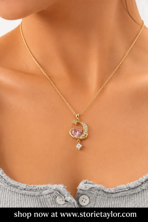 Pink_Heart_Moon_Pendant_Necklace