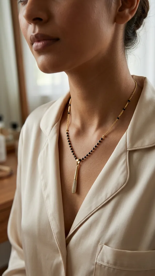 Premium_Gold-Plated_Contemporary_Mangalsutra_with_CZ_Studded_Teardrop_Pendant_and_Classic_Black_Beads_for_Women