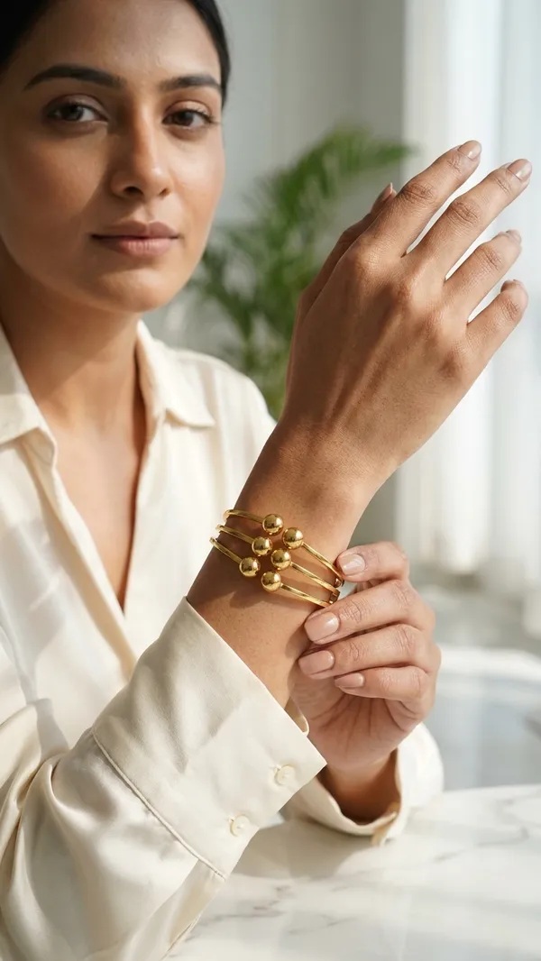 Premium_Gold-Plated_Modern_Statement_Cuff_Bracelet_-_Unique_Open-Front_Design_with_Three_Polished_Gold_Balls