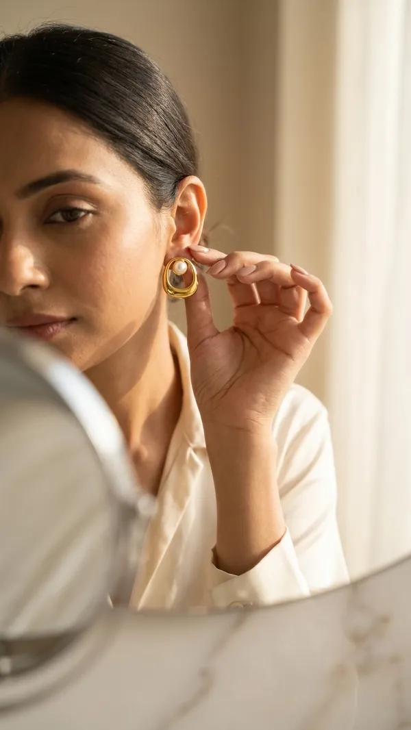 Premium_Pearl_Geometric_Stud_Earrings_for_Women_|_Gold_Plated_Minimalist_Earrings