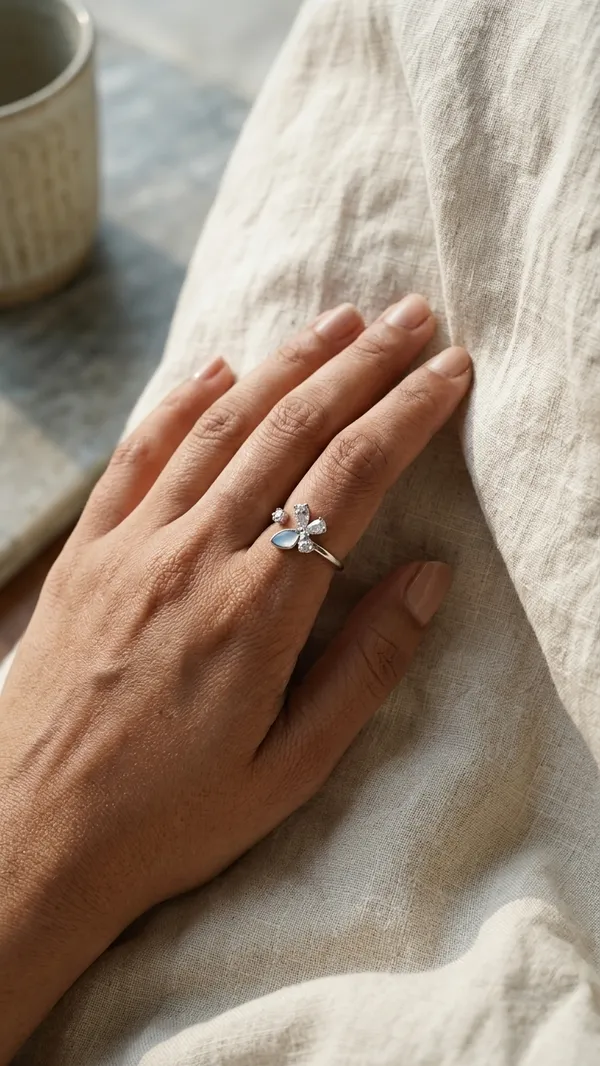 Premium_Silver-Toned_Butterfly_Adjustable_Open_Ring_with_Cubic_Zirconia_and_Mother_of_Pearl_Inlay