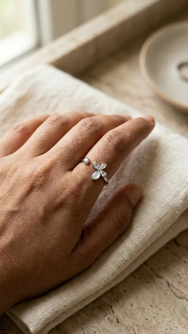 Premium_Silver-Toned_Butterfly_Adjustable_Open_Ring_with_Cubic_Zirconia_and_Mother_of_Pearl_Inlay