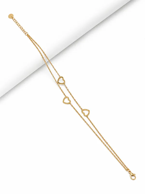 STORIE_TAYLOR_Gold_Plated_Triple_Heart_Chain_Bracelet_for_Women_&_Girls_|_Minimalist_Adjustable_Bracelet_|_Everyday_Fashion_Jewellery