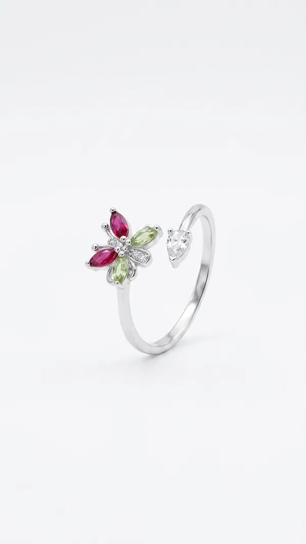 Silver-Plated_Butterfly_Open_Bypass_Ring_-_Multi-Color_Marquise_Crystal_Adjustable_Ring_for_Women