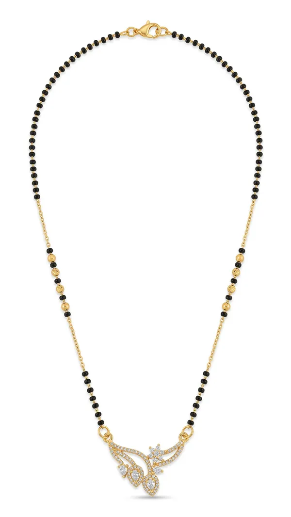 Storie_Taylor_18K_Gold-Plated_Contemporary_Cubic_Zirconia_Mangalsutra_for_Women_|_Abstract_Floral_Pendant_Short_Mangalsutra
