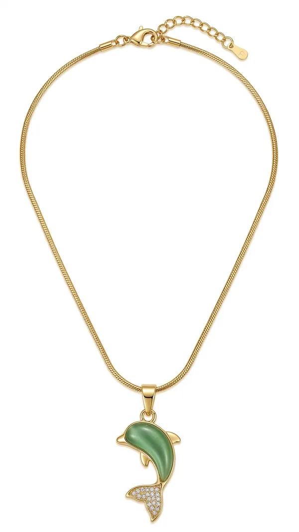 Storie_Taylor_18K_Gold_Plated_Elegant_Dolphin_Pendant_Necklace_for_Women_|_Green_Cat-Eye_Stone_&_Crystal_Studded_Dolphin_Charm_Chain_|_Anti-Tarnish_Western_Jewelry_for_Girls