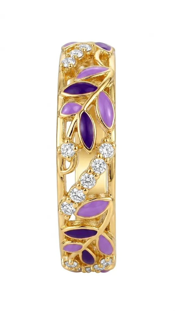 Storie_Taylor_18K_Gold-Plated_Lavender_Leaf_Meenakari_Band_Ring_for_Women_|_Purple_Enamel_&_Crystal_Eternity_Style_Ring