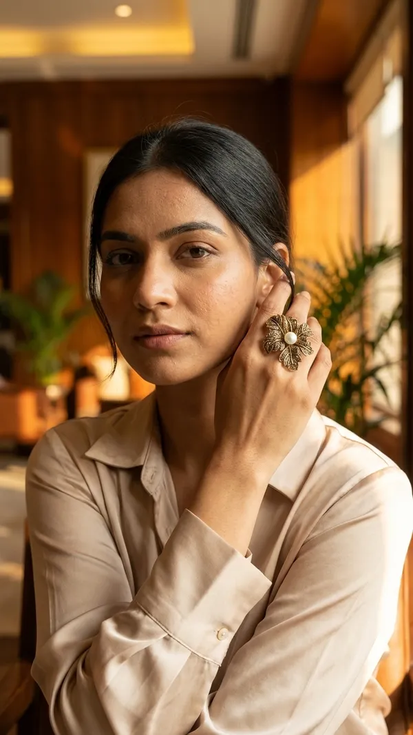 Storie_Taylor_Antique_Gold-Plated_Crystal-Encrusted_Leaf_Statement_Ring_with_Pearl